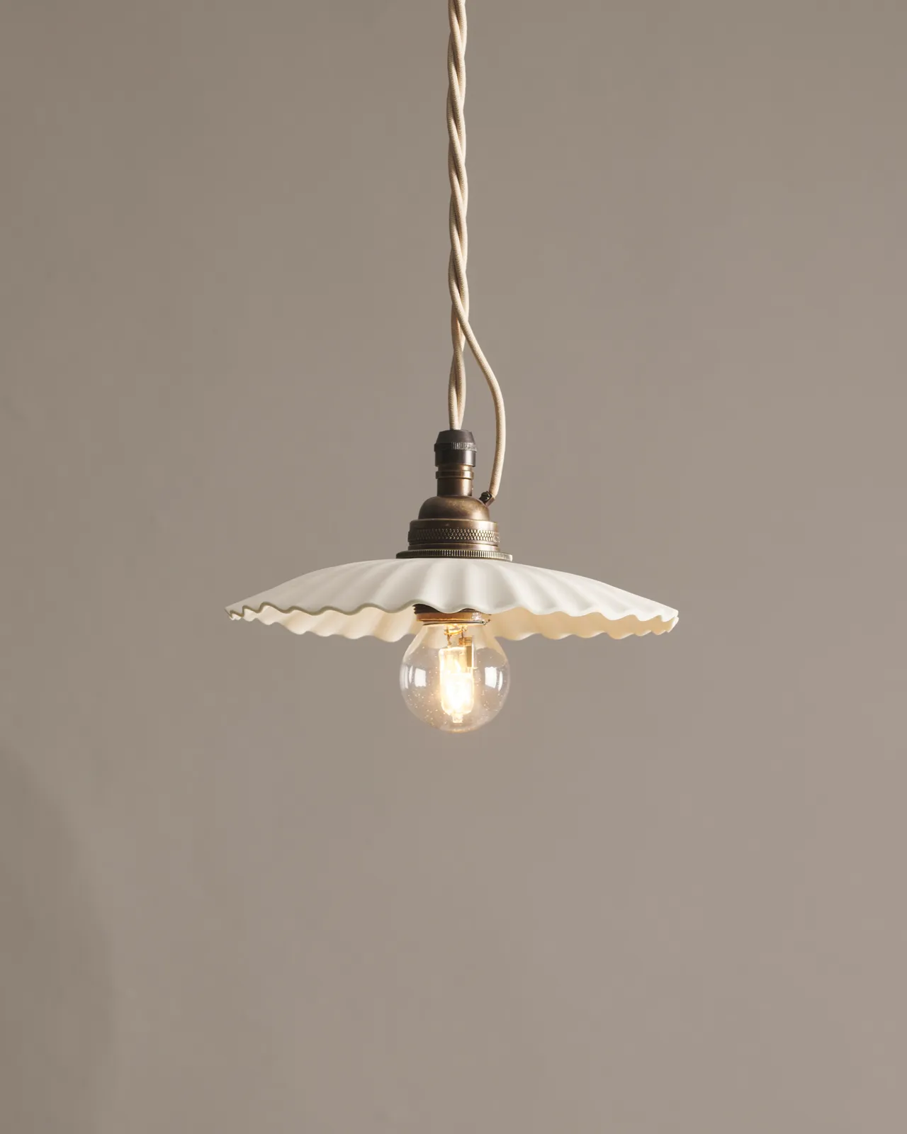 Small Narrow Pleat Porcelain Light | deVOL Kitchens